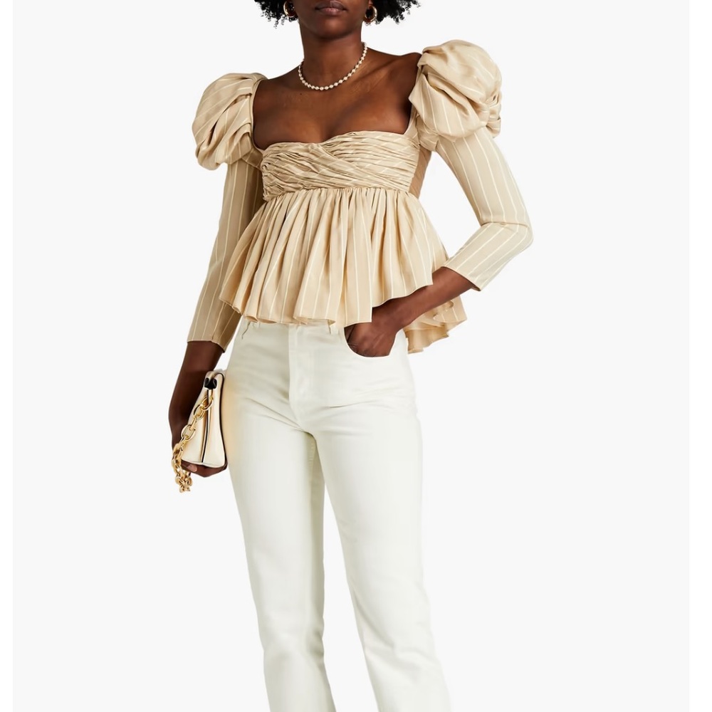 Khaite Kim Top in Beige Pinstripe size 6 NWT